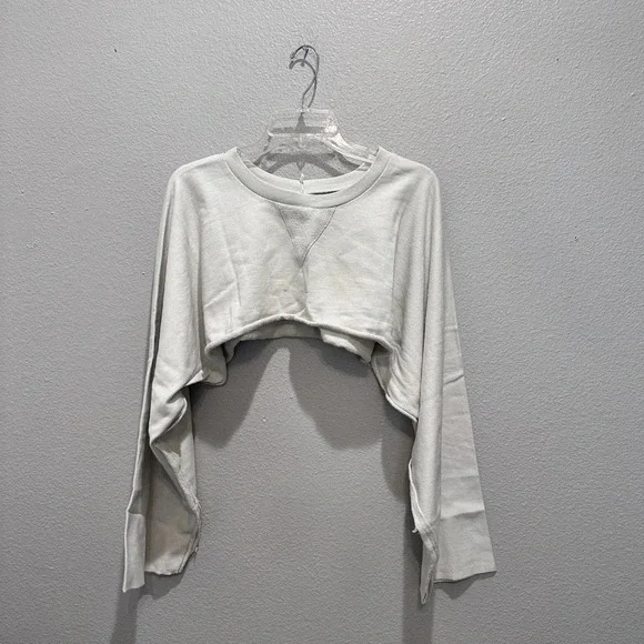 Niyama Sol crop kimono sweatshirt in stone Size Medium Yoga Athleisure - Picture 4 of 10